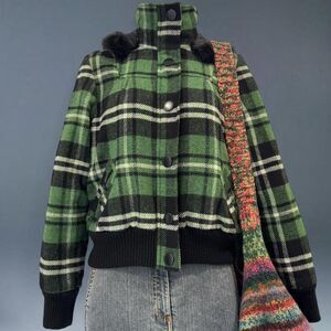 y2k grunge preppy emo scene plaid hooded jacket ci sono by cavalini
